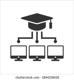 Icono de curso en línea, gráficos vectoriales