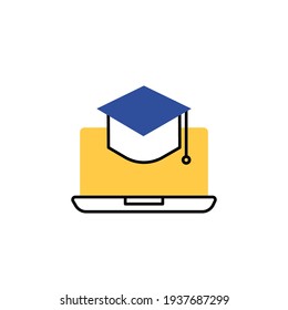 online course icon vector illustration. modern icon colored style. isolated on white background
