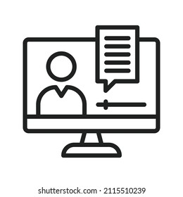 Online Course icon vector image. Can also be used for Physical Fitness. Suitable for mobile apps, web apps and print media.