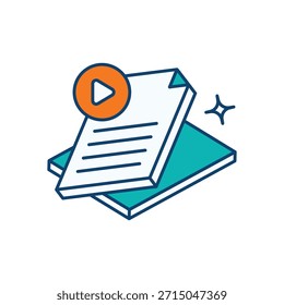 Icono de curso en línea Vector ilustración de stock
