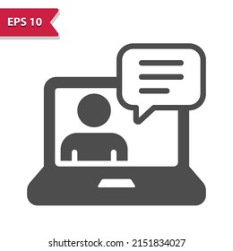 Online Course Icon. Video Call, Video Chat, Streaming. Professional, Pixel Perfect Icon, EPS 10 Format.