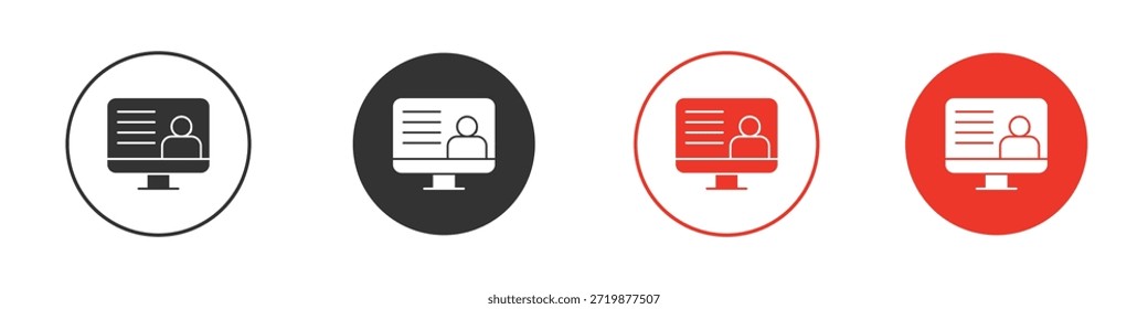 Icono de curso en línea. Diseño de Vector de Web