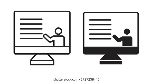 Símbolo de los iconos del curso en línea. Ilustración vectorial para App y diseños