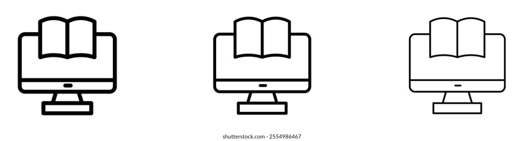 Online course icons in tree different stroke sizes