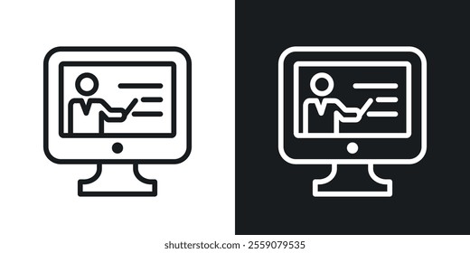 Online course icons. vector set in black colors