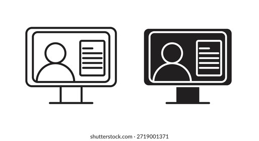 Iconos del curso en línea, símbolos del Vector. cartel plano lleno