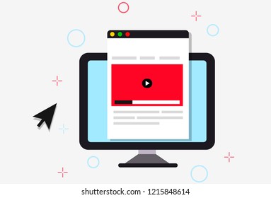 Online course illustration . Web tutorial flat design