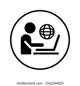 Online, course, internet icon. Black vector EPS.
