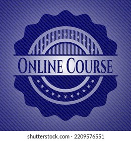 Online Course jean background. Vector Illustration. Detailed. 