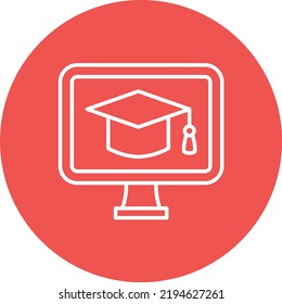 Online Course line circle icon vector image. Can also be used for web apps, mobile apps and print media.