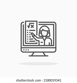 Online Course line icon. Editable stroke and pixel perfect. Can be used for digital product, presentation, print design and more.