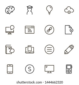 Online course line icon set. Collection of high quality black outline logo for web site design and mobile apps. Vector illustration on a white background