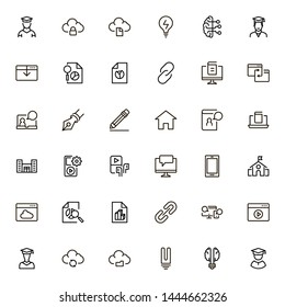 Online course line icon set. Collection of high quality black outline logo for web site design and mobile apps. Vector illustration on a white background