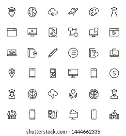 Online course line icon set. Collection of high quality black outline logo for web site design and mobile apps. Vector illustration on a white background