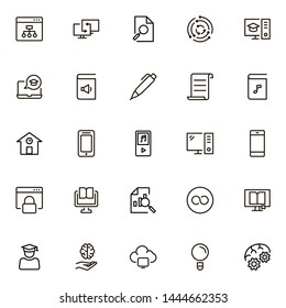 Online course line icon set. Collection of high quality black outline logo for web site design and mobile apps. Vector illustration on a white background