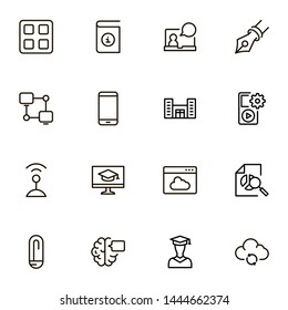 Online course line icon set. Collection of high quality black outline logo for web site design and mobile apps. Vector illustration on a white background