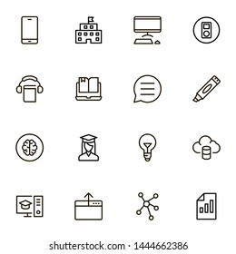 Online course line icon set. Collection of high quality black outline logo for web site design and mobile apps. Vector illustration on a white background