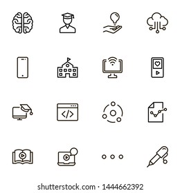 Online course line icon set. Collection of high quality black outline logo for web site design and mobile apps. Vector illustration on a white background