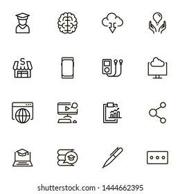 Online course line icon set. Collection of high quality black outline logo for web site design and mobile apps. Vector illustration on a white background