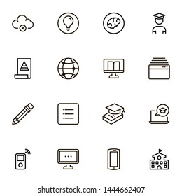 Online course line icon set. Collection of high quality black outline logo for web site design and mobile apps. Vector illustration on a white background
