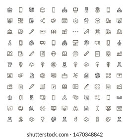 Online Course Line Icon Set. Collection Of High Quality Black Outline Logo For Web Site Design And Mobile Apps. Vector Illustration On A White Background