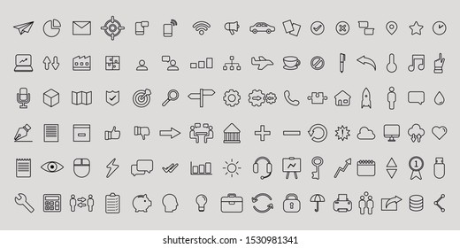 Online course line icon set. Collection of high quality black outline logo for web site design and mobile apps. Vector illustration on a grey background - Vector