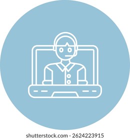 Online course Line vector Icon Design
