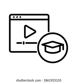 Online course. Line vector. Isolate on white background.