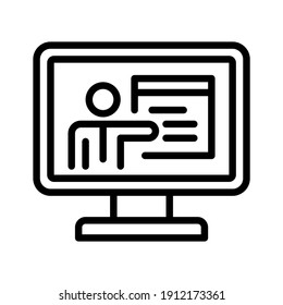 Online course. Line vector Isolated on white background.