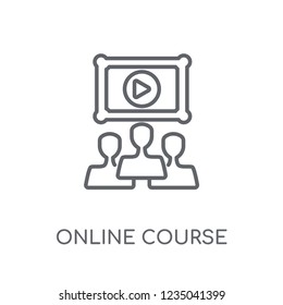 Online course linear icon. Modern outline Online course logo concept on white background from E-learning and education collection. Suitable for use on web apps, mobile apps and print media.