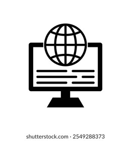 ideia do conceito de design do logotipo do curso online com web e ícone do computador