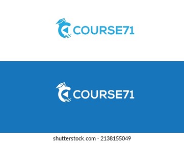 Online Course Logo Design Vector Illustration