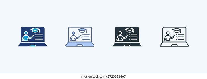 Online Course Multiple Style Icon Collection
