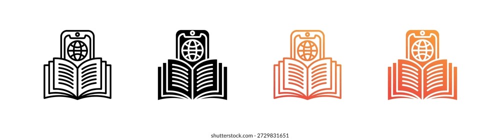Curso en línea Conjunto de iconos de estilo múltiple Colección
