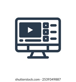 Online Course on Learning Management System Vector Icon
