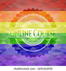 Online Course on mosaic background with the colors of the LGBT flag