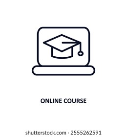 online course outline icon.  Thin line icon from e learning and education collection. Editable vector isolated on white background