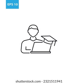 Online course outline icon Vector illustration