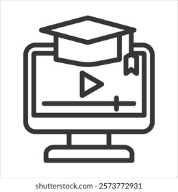 Online Course Outline Icon Vector Illustration