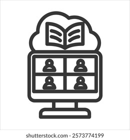 Online Course Outline Icon Vector Illustration