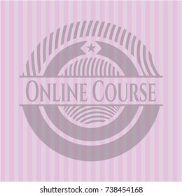Online Course pink emblem. Vintage.