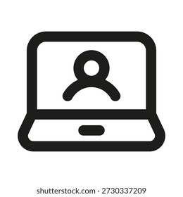 Online course professional line icon. Professional Line Vector Icon with modern digital learning concept, minimal clean outline design and scalable education symbol
