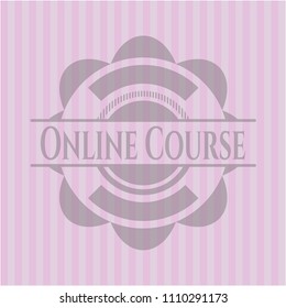  Online Course retro pink emblem
