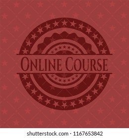 Online Course retro style red emblem