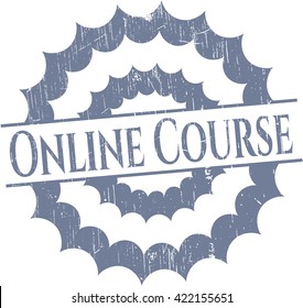 Online Course rubber seal with grunge texture