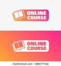 Online Course Shopping Vector Label Set