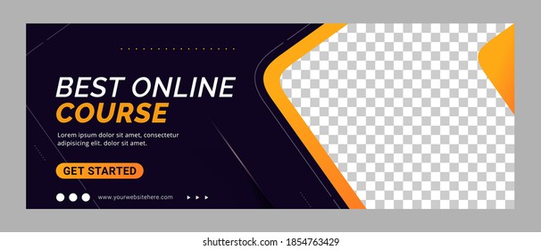 Online Course Social Media Cover Banner Template Promotion