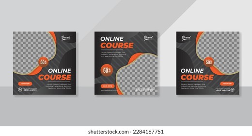 online course social media post template