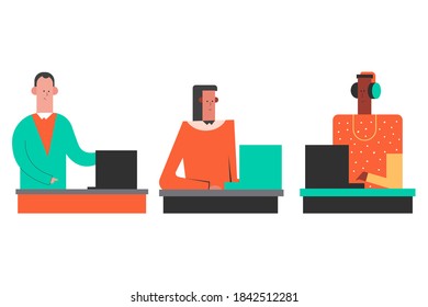 Online course vector flat illustration isolated on a white background.