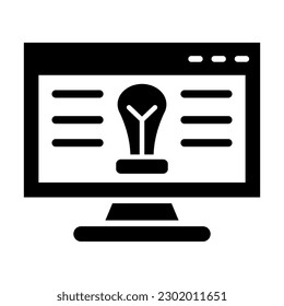 Online Course Vector Glyph Icon Design